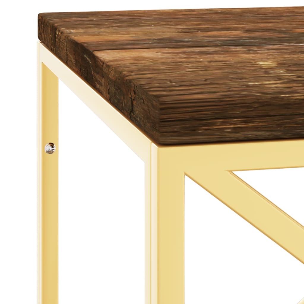 vidaXL Kavos staliukas, nerūdijantis plienas ir perdirbta mediena