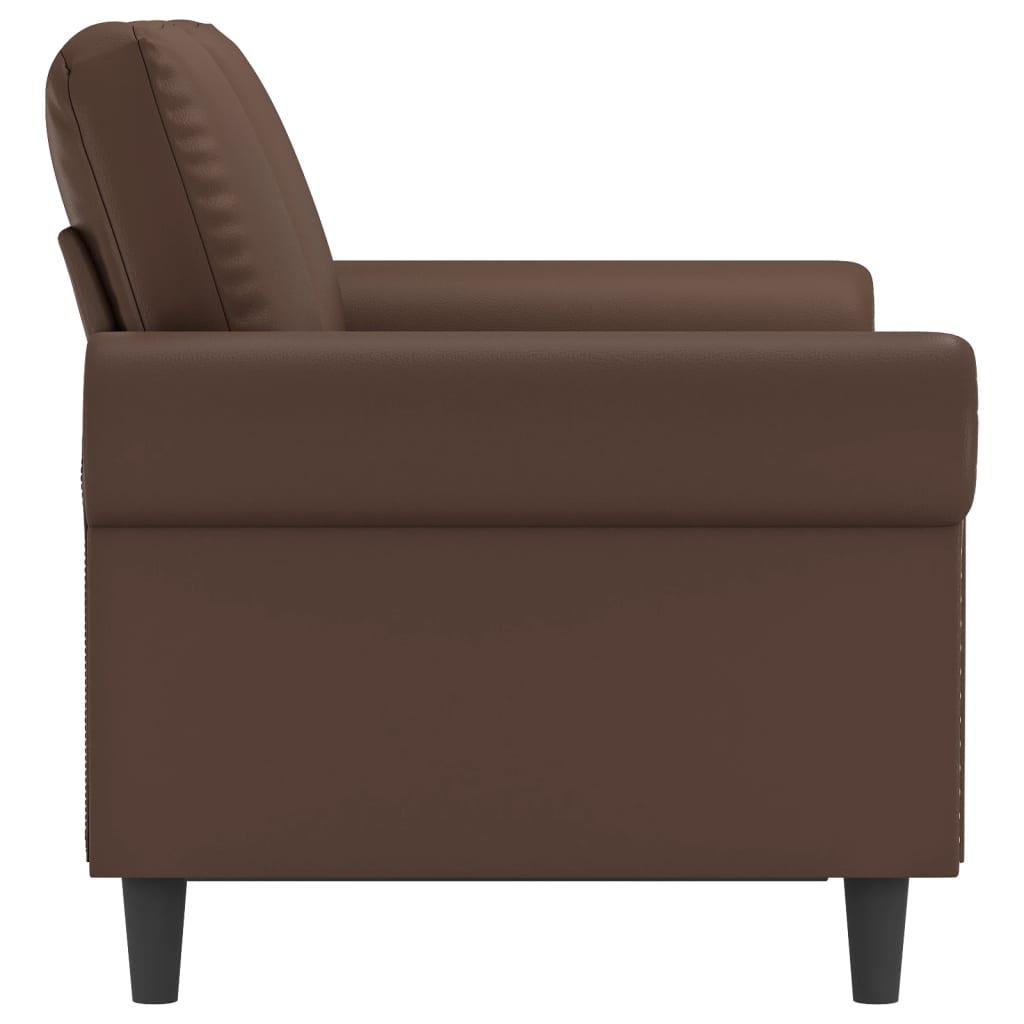 vidaXL Dvivietė sofa, rudos spalvos, 120cm, dirbtinė oda