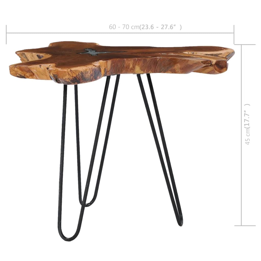 vidaXL Kavos staliukas, 70x45cm, tikmedžio masyvas ir sintetinė derva