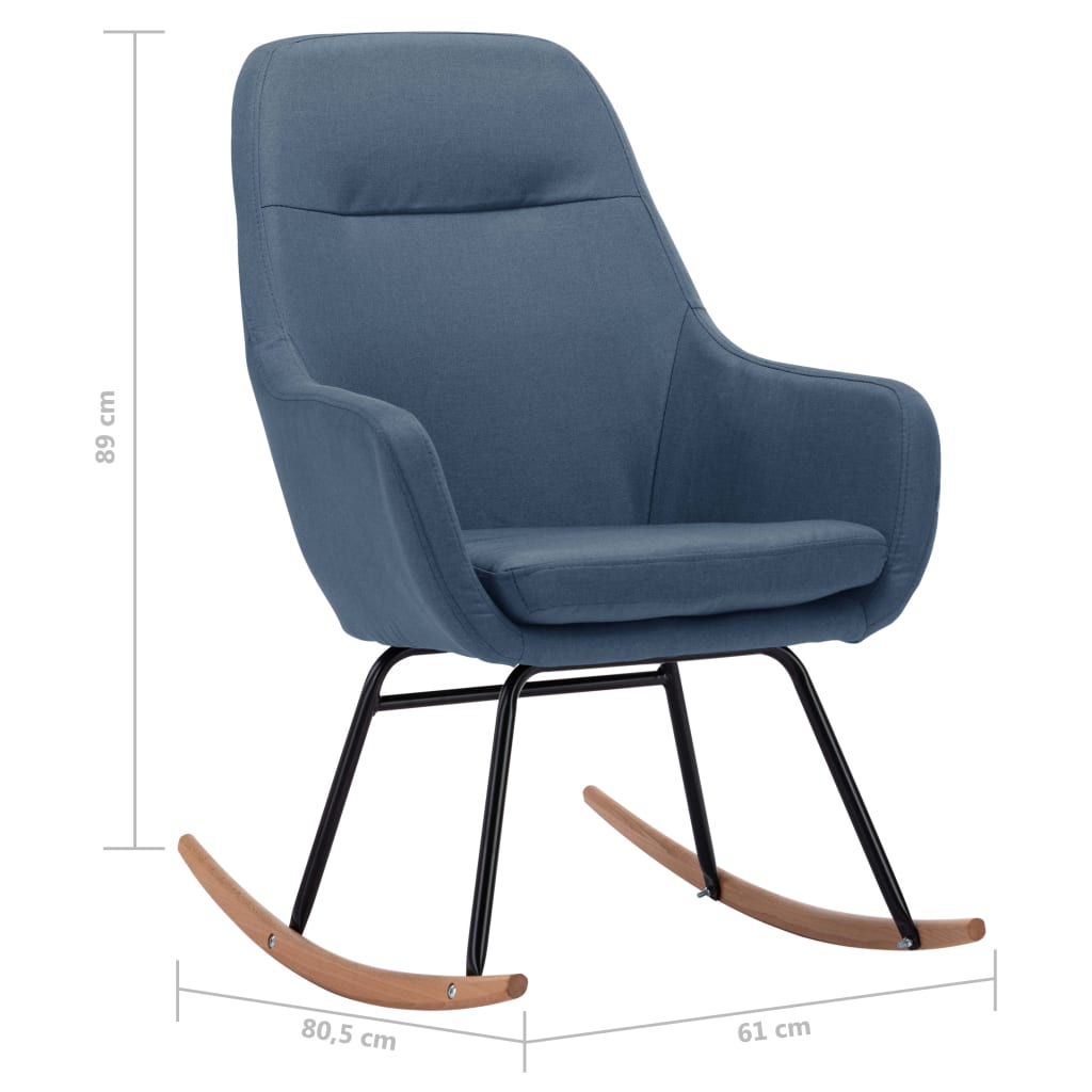 vidaXL Supama kėdė, mėlynos spalvos, audinys