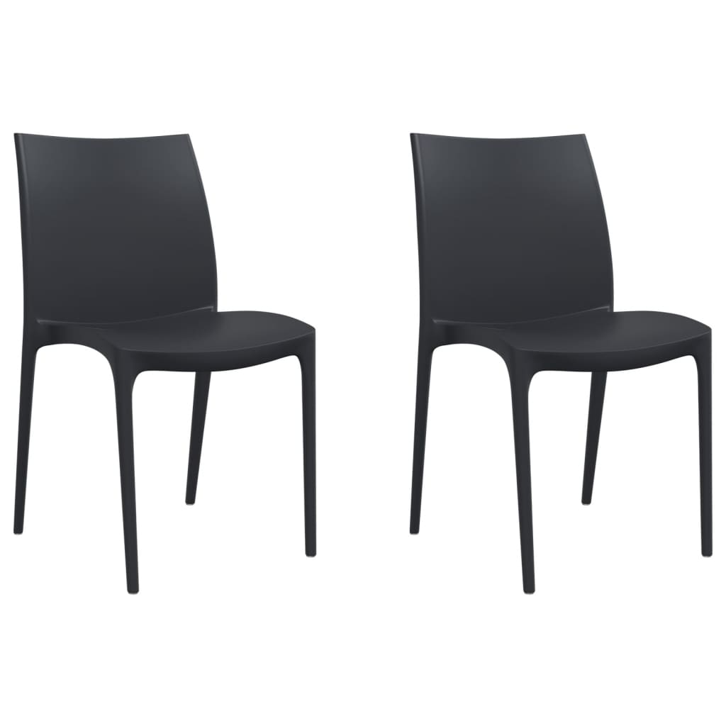vidaXL Sodo kėdės, 2vnt., antracito, 50x46x80cm, polipropilenas