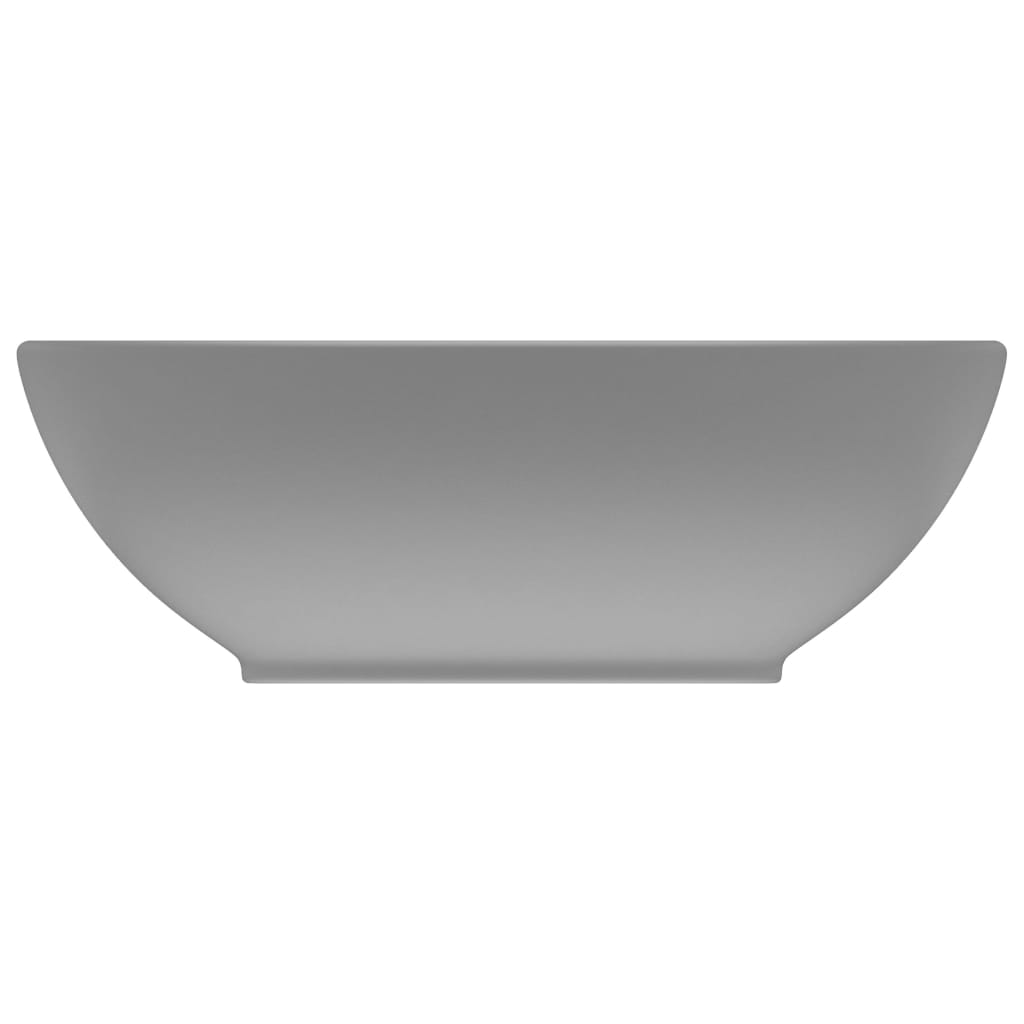 vidaXL Prabangus praustuvas, matinis pilkas, 40x33cm, keramika, ovalus
