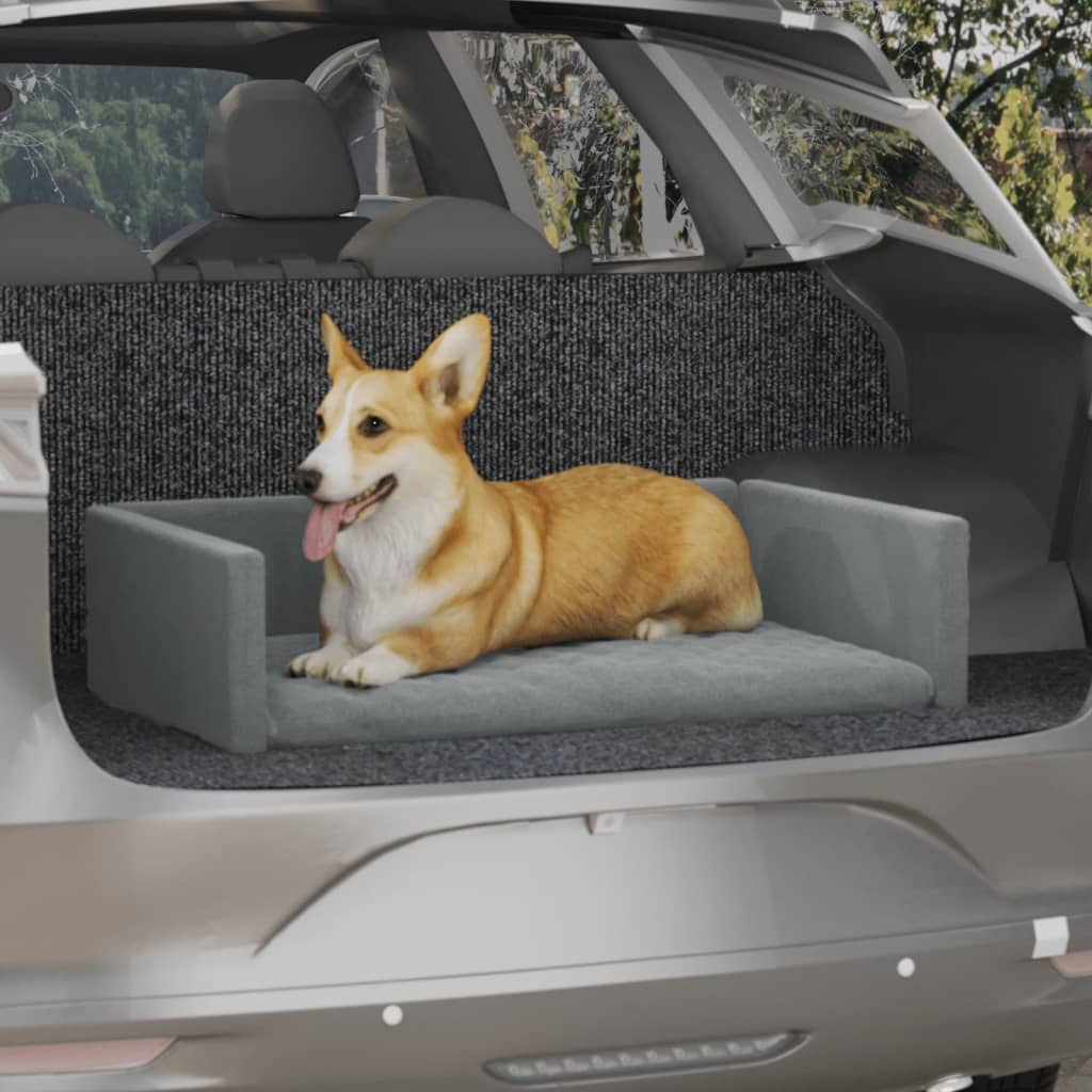 vidaXL Šuns gultas automobilio bagažinei, šviesiai pilkas, 70x45cm