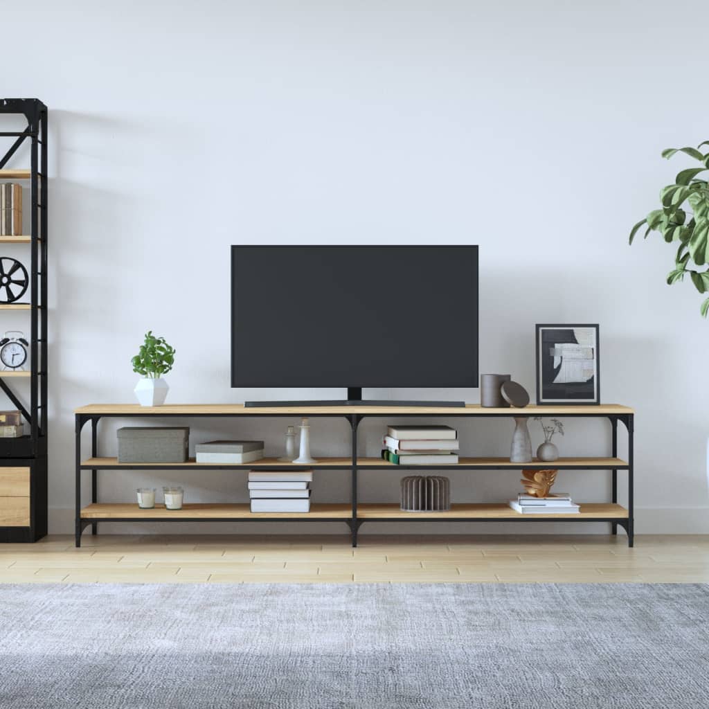 vidaXL Televizoriaus spintelė, ąžuolo, 200x30x50cm, mediena ir metalas