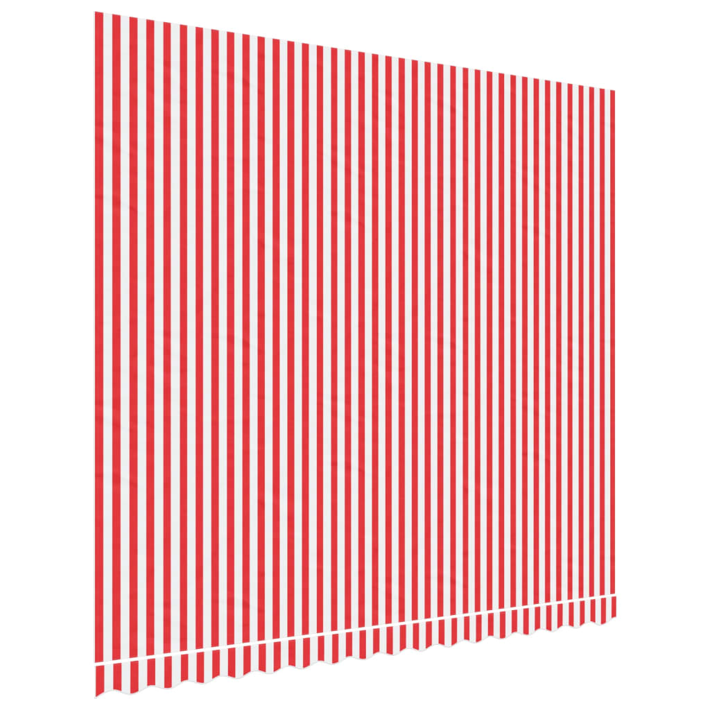 vidaXL Pakaitinis audinys markizei, raudonas/baltas, 4x3,5m, dryžuotas