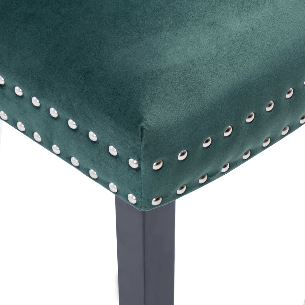 vidaXL Valgomojo kėdės, 6vnt., tamsiai žalios spalvos, aksomas