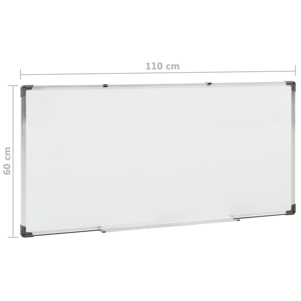 vidaXL Magnetinė lenta, baltos spalvos, 110x60cm, plienas