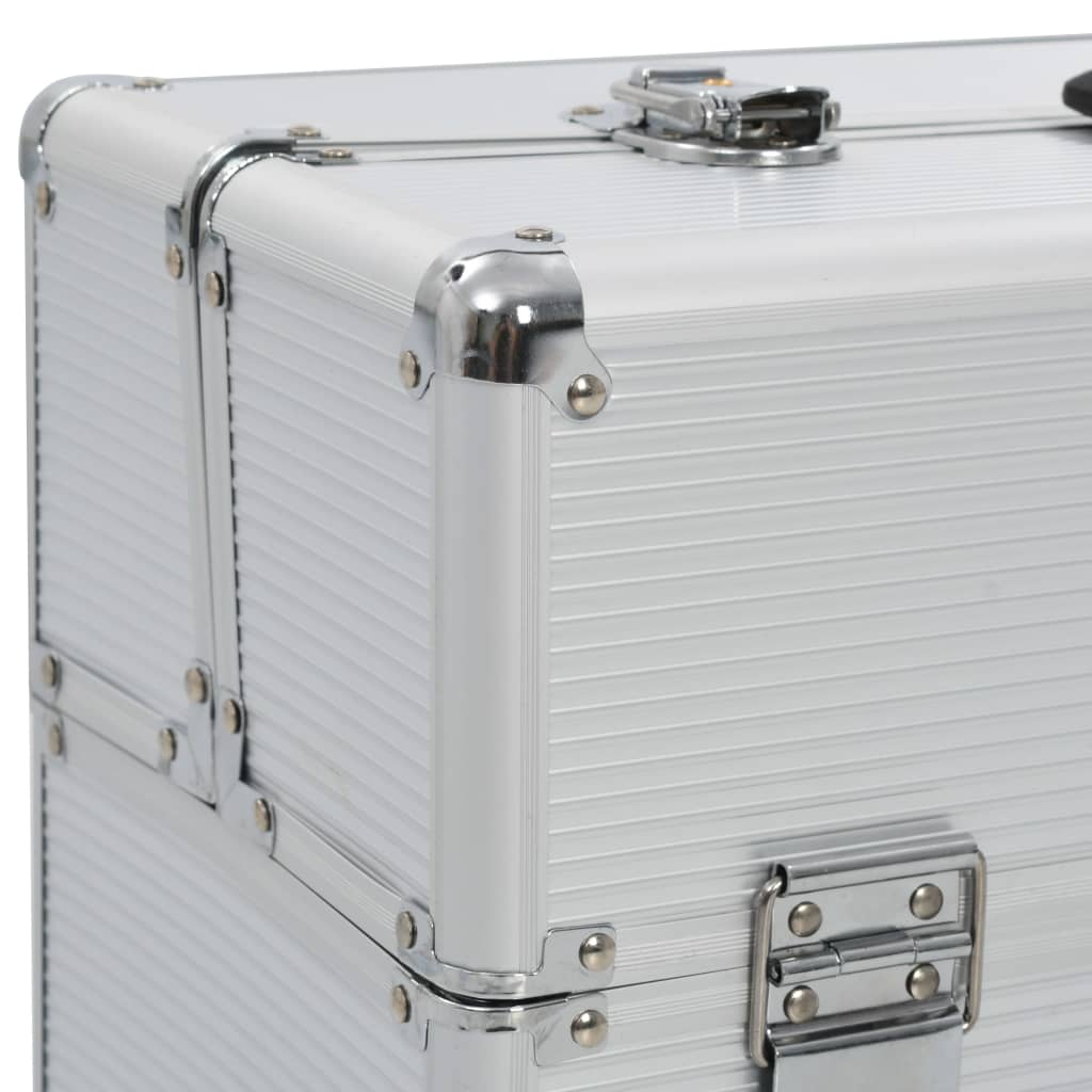 vidaXL Piloto lagaminas, sidabrinės spalvos, 47x39x27 cm, aliuminis