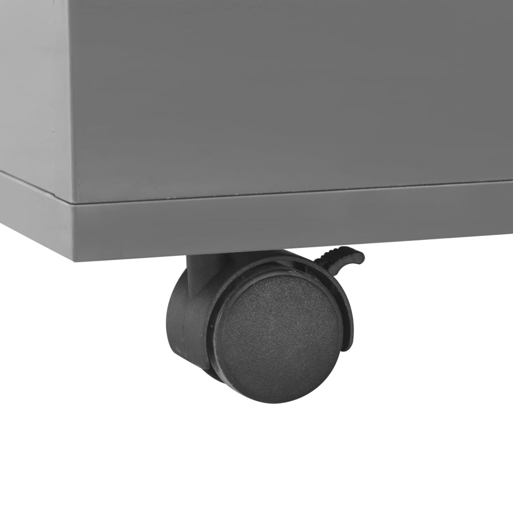 vidaXL Kavos staliukas, pilkos spalvos, 120x60x35 cm, labai blizgus