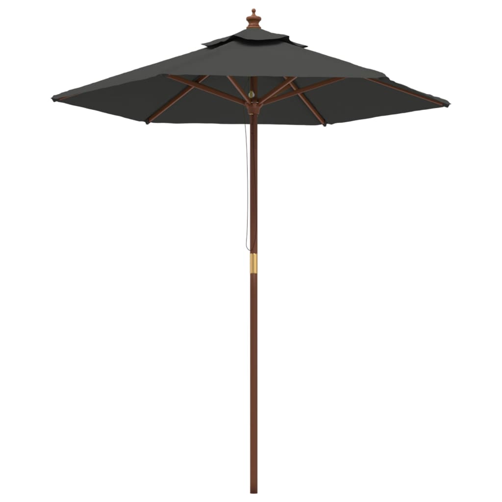 vidaXL Sodo skėtis su mediniu stulpu, antracito spalvos, 196x231cm