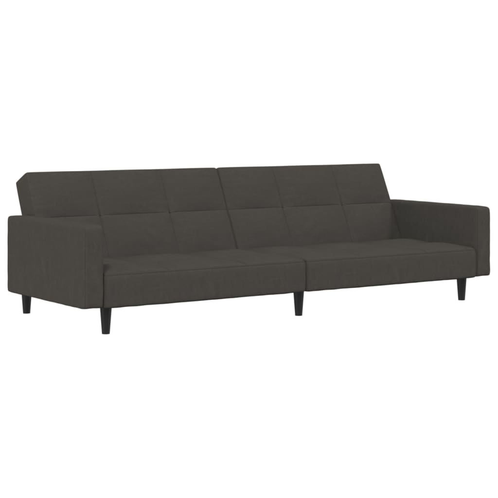 vidaXL Dvivietė sofa-lova, tamsiai pilkos spalvos, mikropluoštas