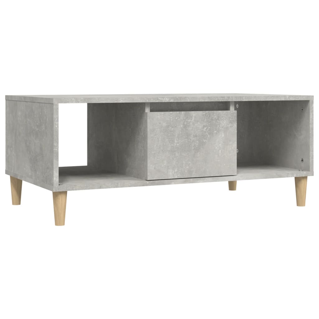 vidaXL Kavos staliukas, betono pilkas, 90x50x36,5cm, apdirbta mediena