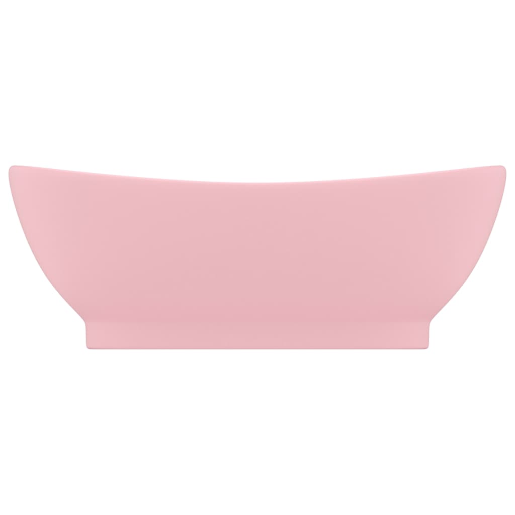 vidaXL Prabangus praustuvas, matinis rožinis, 58,5x39cm, keramika