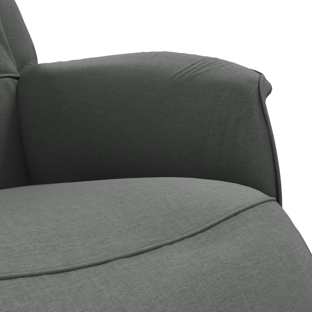 vidaXL Atlošiama kėdė su pakoja, tamsiai pilkos spalvos, audinys