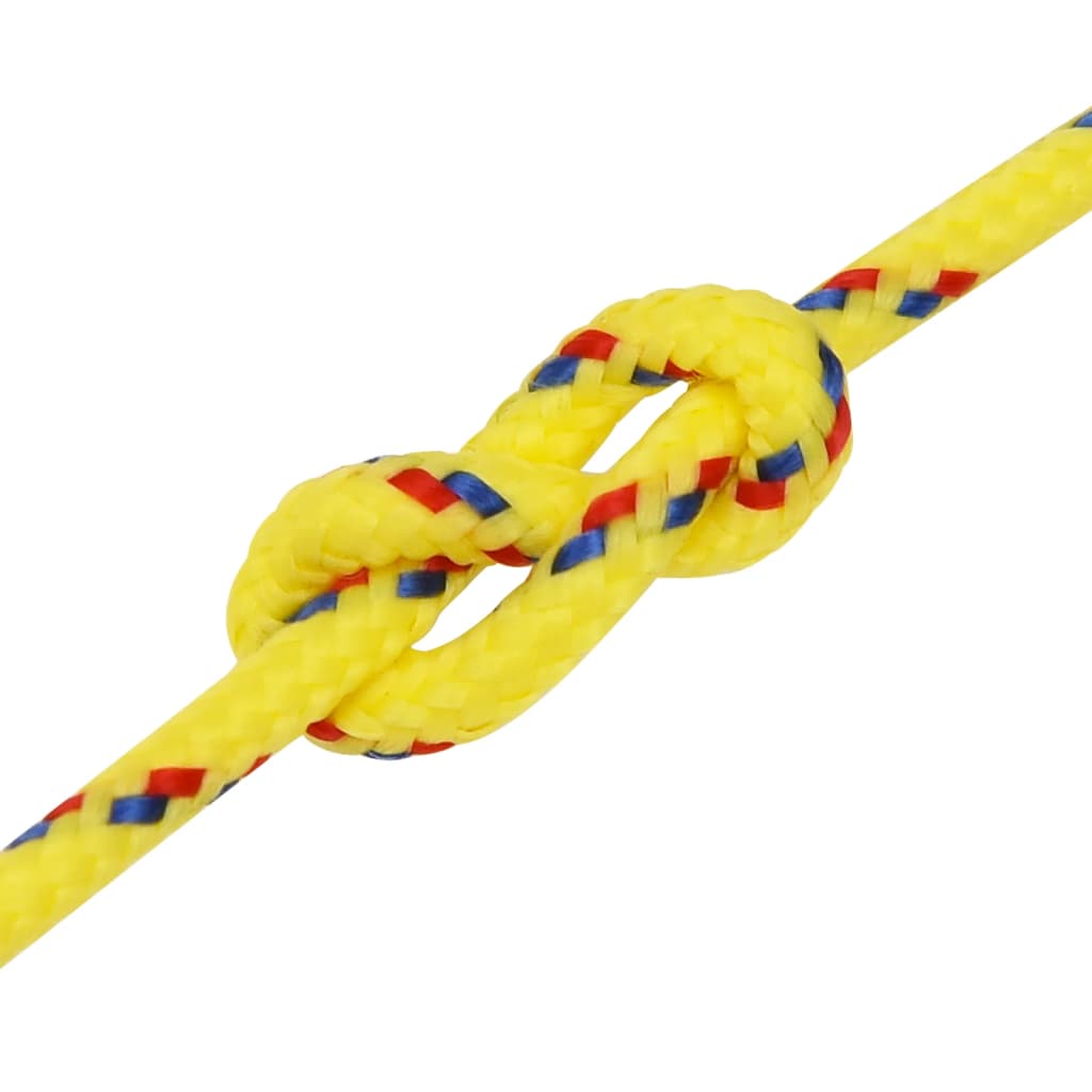 vidaXL Valties virvė, geltonos spalvos, 3mm, 100m, polipropilenas