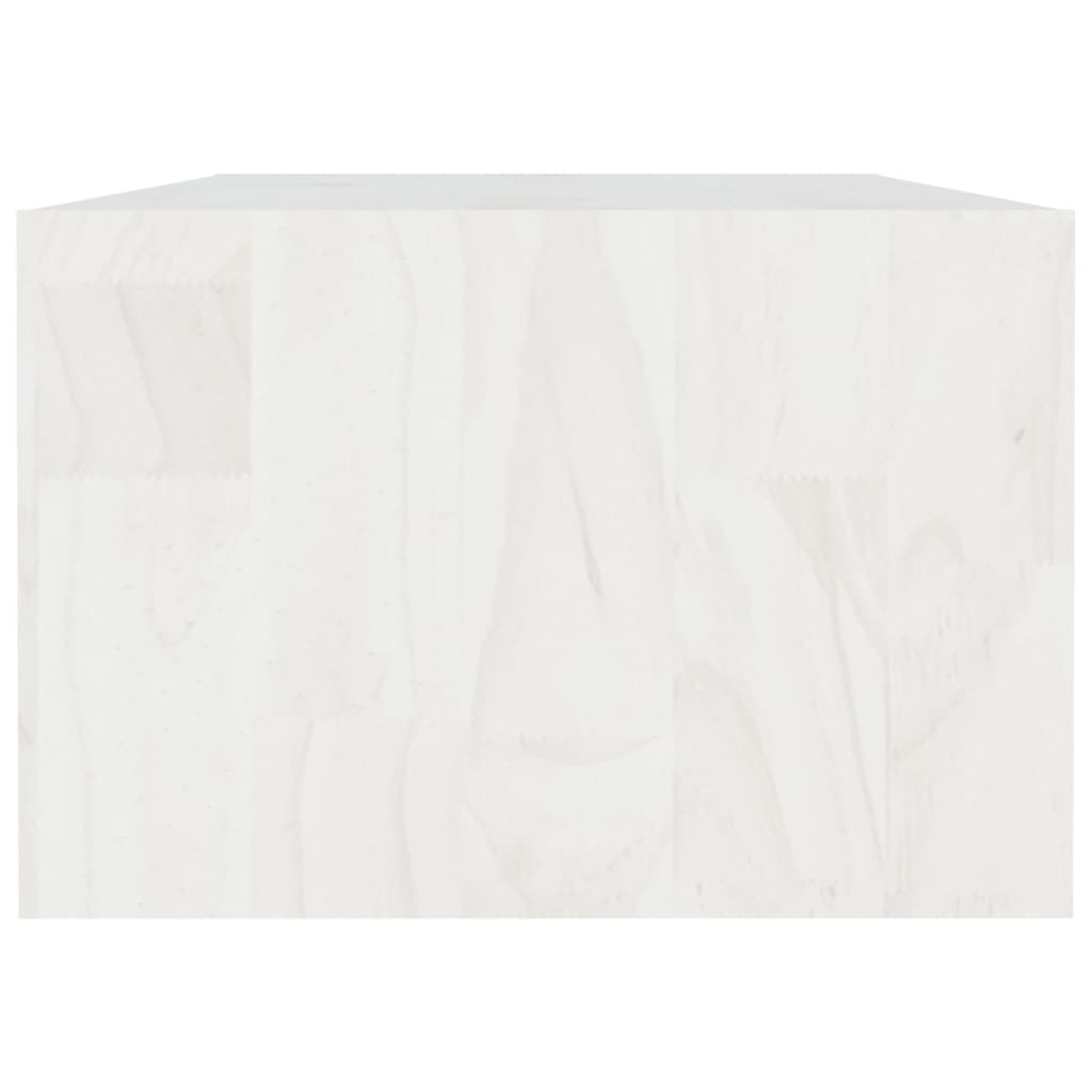 vidaXL Kavos staliukas, baltas, 110x50x34cm, pušies medienos masyvas