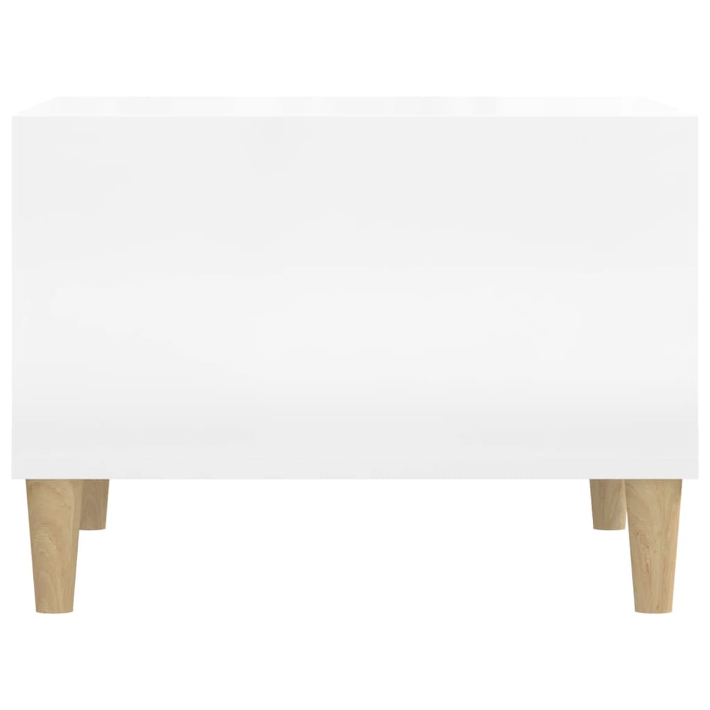 vidaXL Kavos staliukas, baltas, 60x50x36,5cm, mediena, blizgus