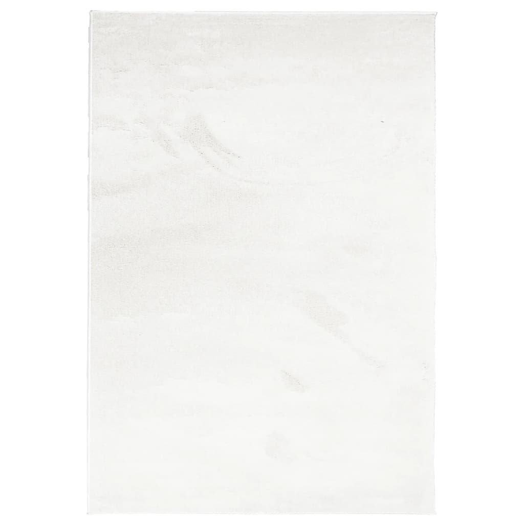 vidaXL Kilimas OVIEDO, kreminės spalvos, 140x200cm, trumpi šereliai