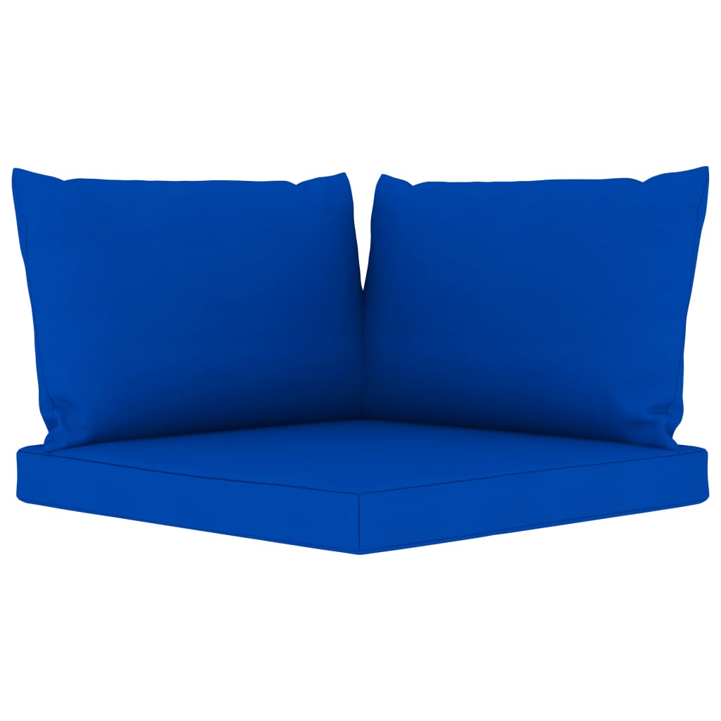 vidaXL Sodo poilsio komplektas su mėlynomis pagalvėlėmis, 9 dalių