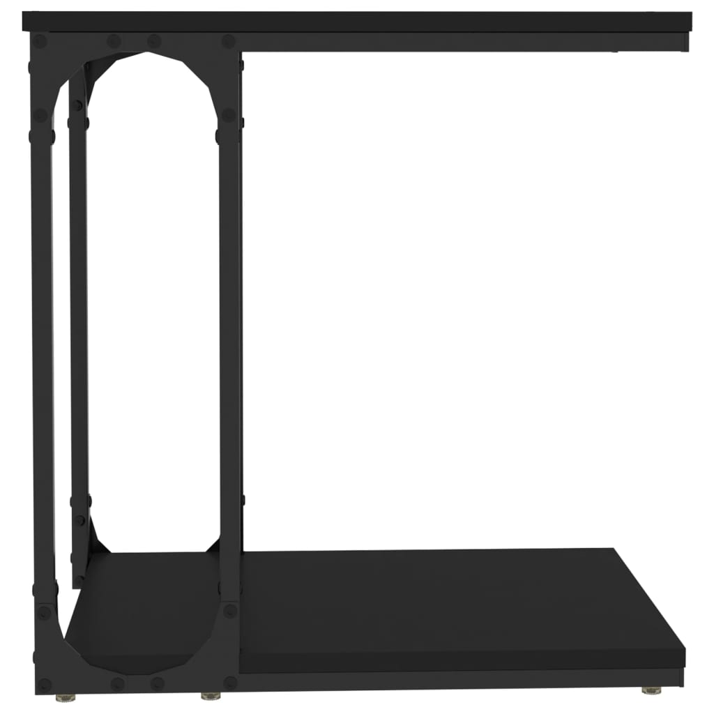 vidaXL Šoninis staliukas, juodas, 50x35x52cm, apdirbta mediena