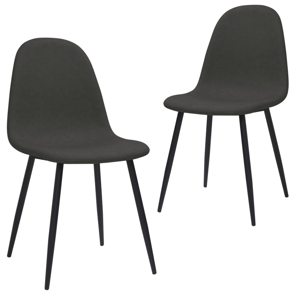 vidaXL Valgomojo kėdės, 2vnt., juodos, 45x53,5x83cm, dirbtinė oda