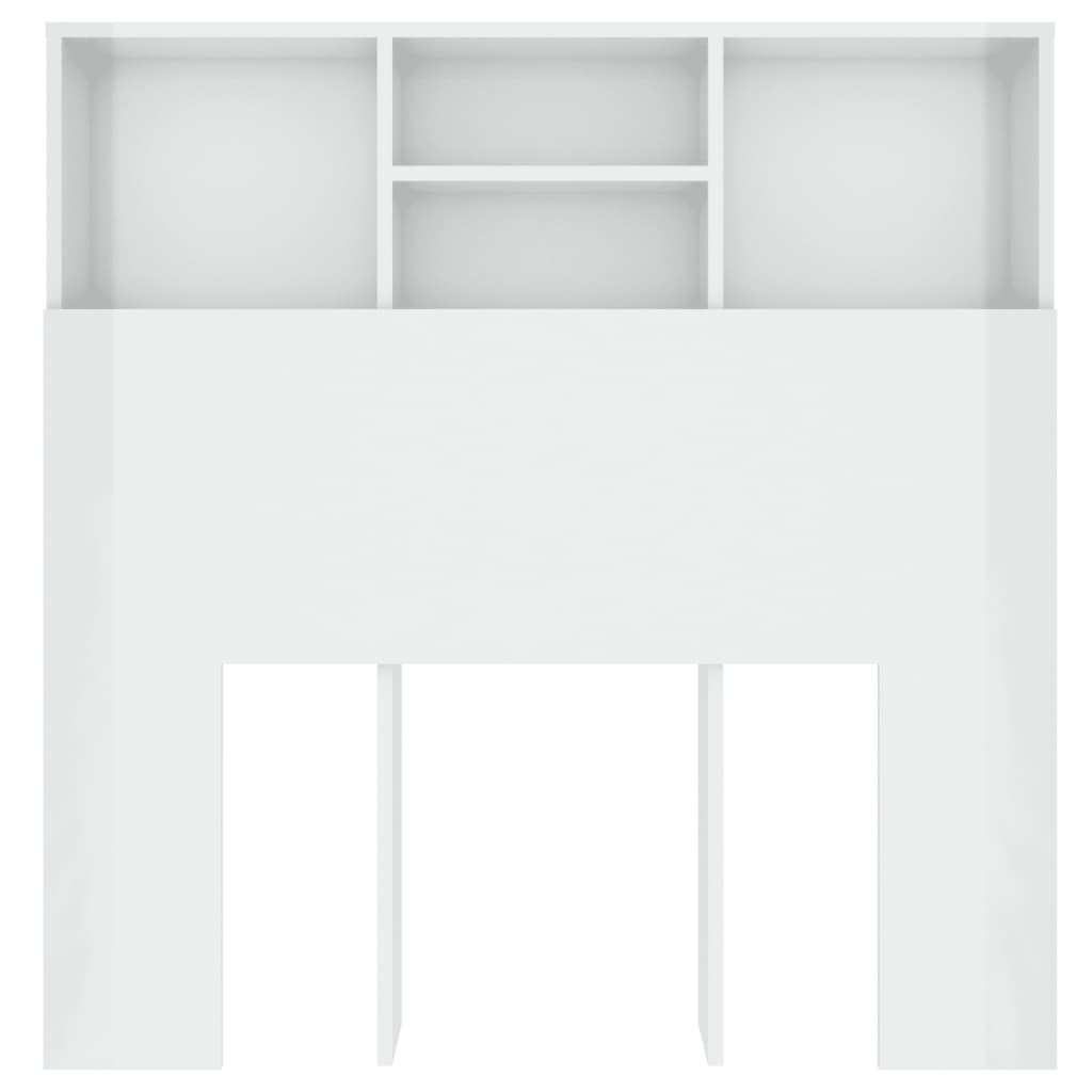 vidaXL Galvūgalis-spintelė, baltos spalvos, 100x19x103,5cm, blizgus