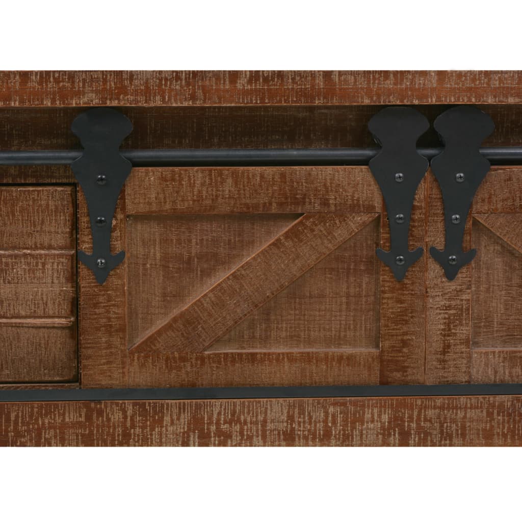 vidaXL Konsolinis staliukas, eglės med. masyvas, 131x35,5x75cm, rudas