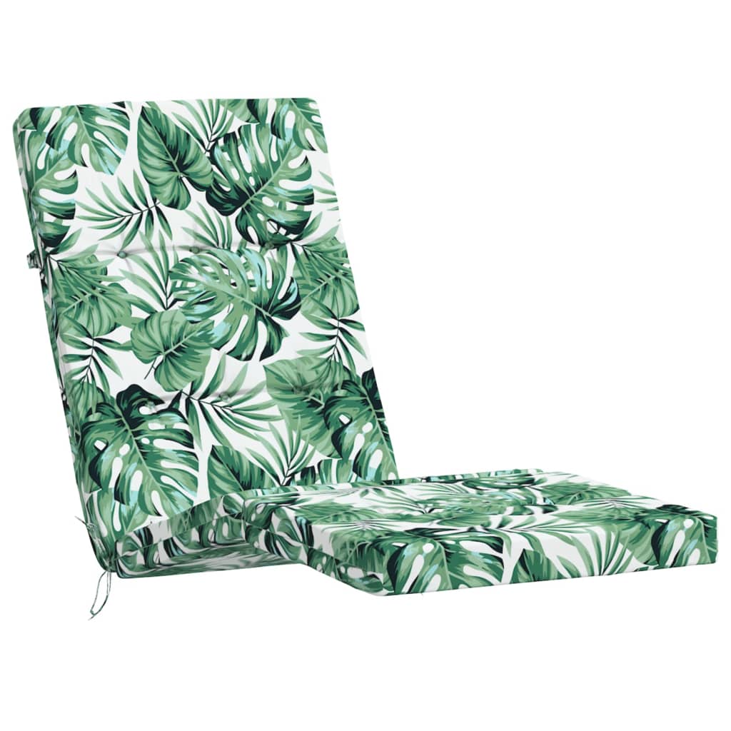 vidaXL Terasos kėdės pagalvėlės, 2vnt., oksfordo audinys, su lapais
