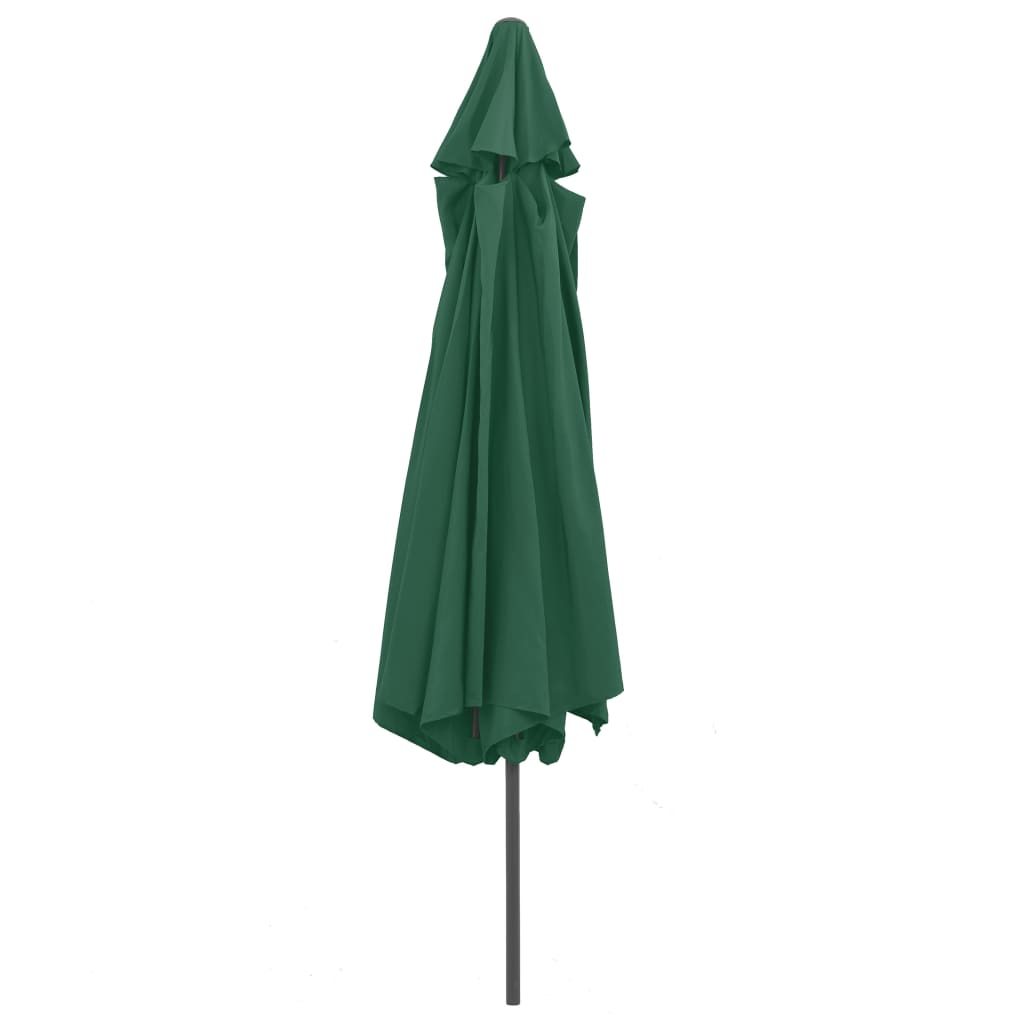 vidaXL Lauko skėtis su metaliniu stulpu, žalios spalvos, 400cm