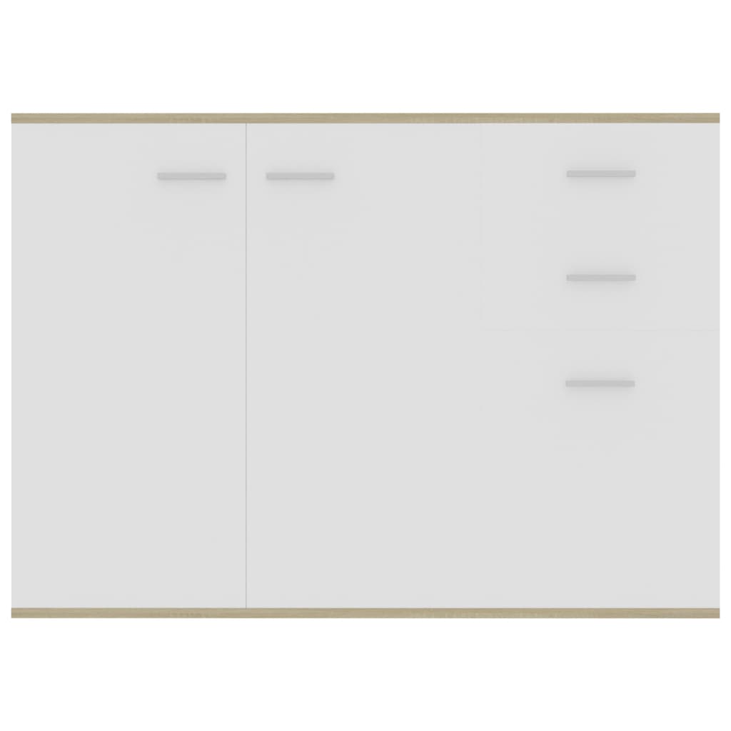 vidaXL Šoninė spintelė, baltos ir ąžuolo spalvos, 105x30x75cm, MDP