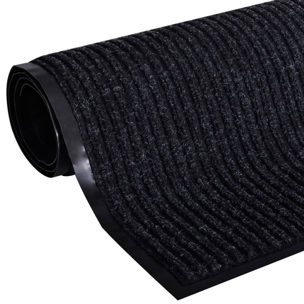 vidaXL Durų kilimėlis, juodos spalvos, 117x220cm, PVC