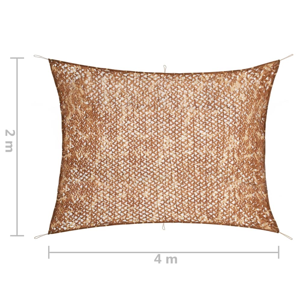 vidaXL Kamufliažinis tinklas su laikymo krepšiu, smėlio spalvos, 2x4m