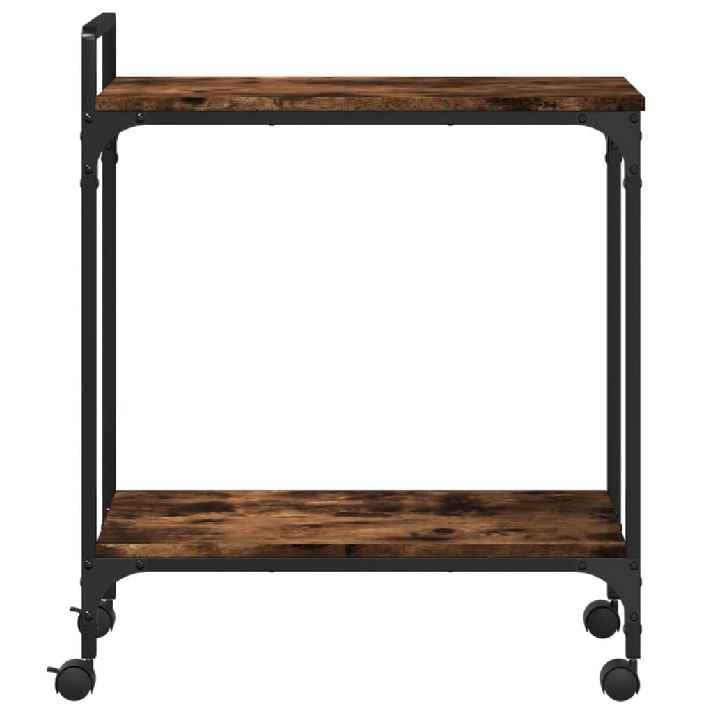 vidaXL Virtuvės vežimėlis, dūminio ąžuolo, 60,5x31x72,5cm, mediena