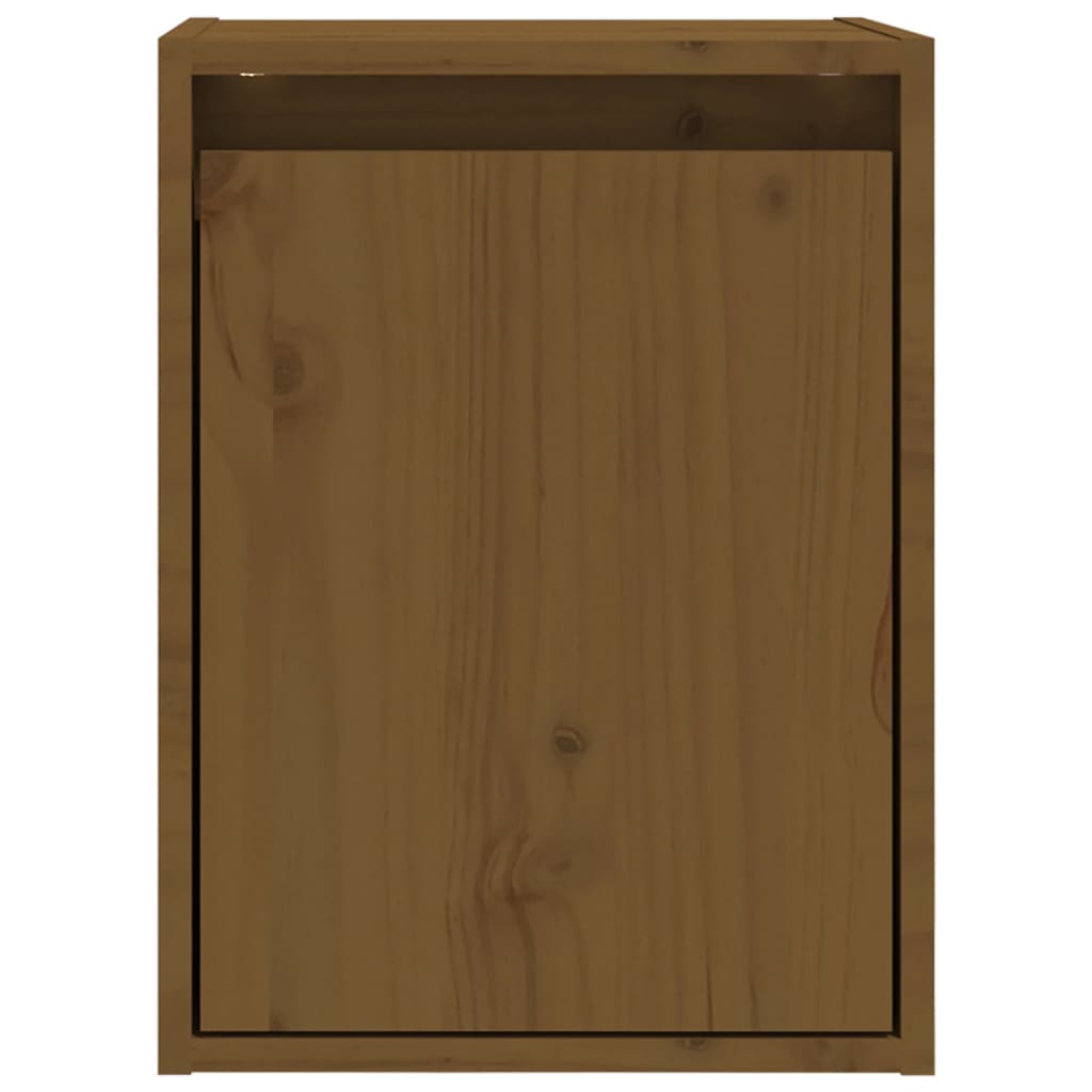vidaXL Sieninės spintelės, 2vnt., medaus rudos, 30x30x40cm, pušis