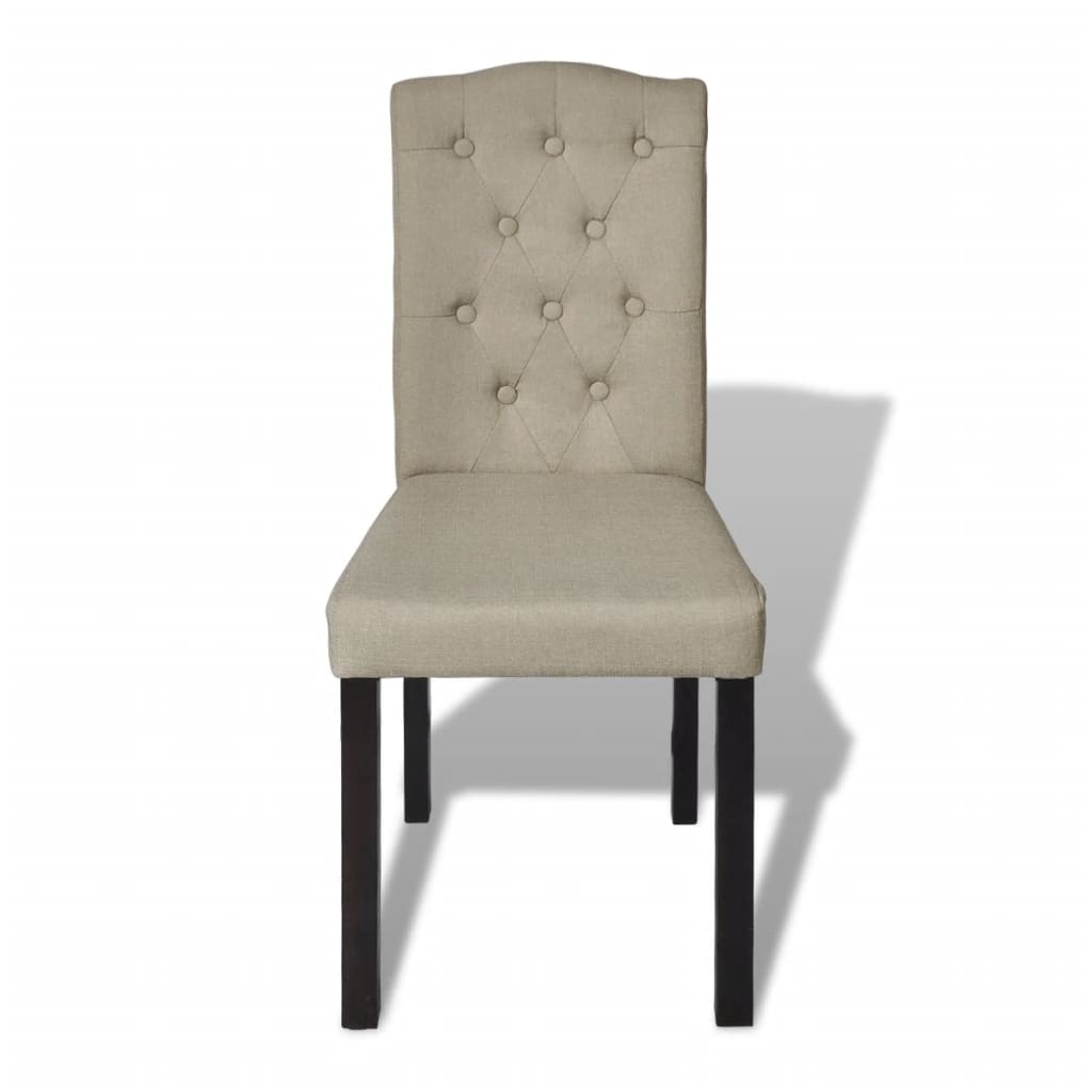 vidaXL Valgomojo kėdės, 6 vnt., šviesiai rudos spalvos, audinys