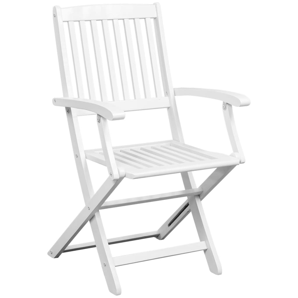 vidaXL Sulankstomos sodo kėdės, 2 vnt., akacijos mediena, baltos