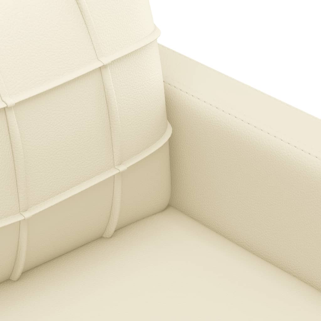 vidaXL Sofos komplektas su pagalvėmis, 2 dalių, kreminis, dirbtinė oda