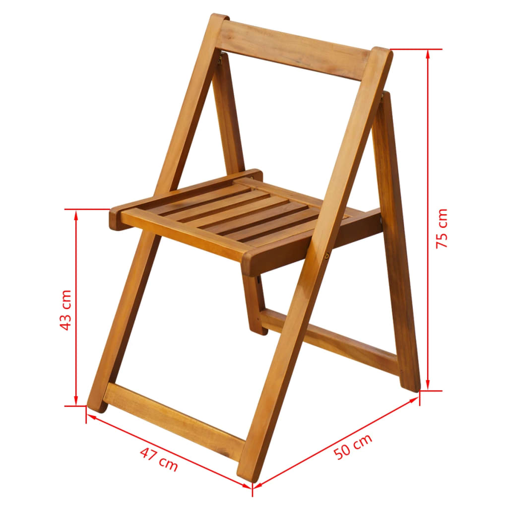 vidaXL Sulankstomos sodo kėdės, 2 vnt., akacijos mediena