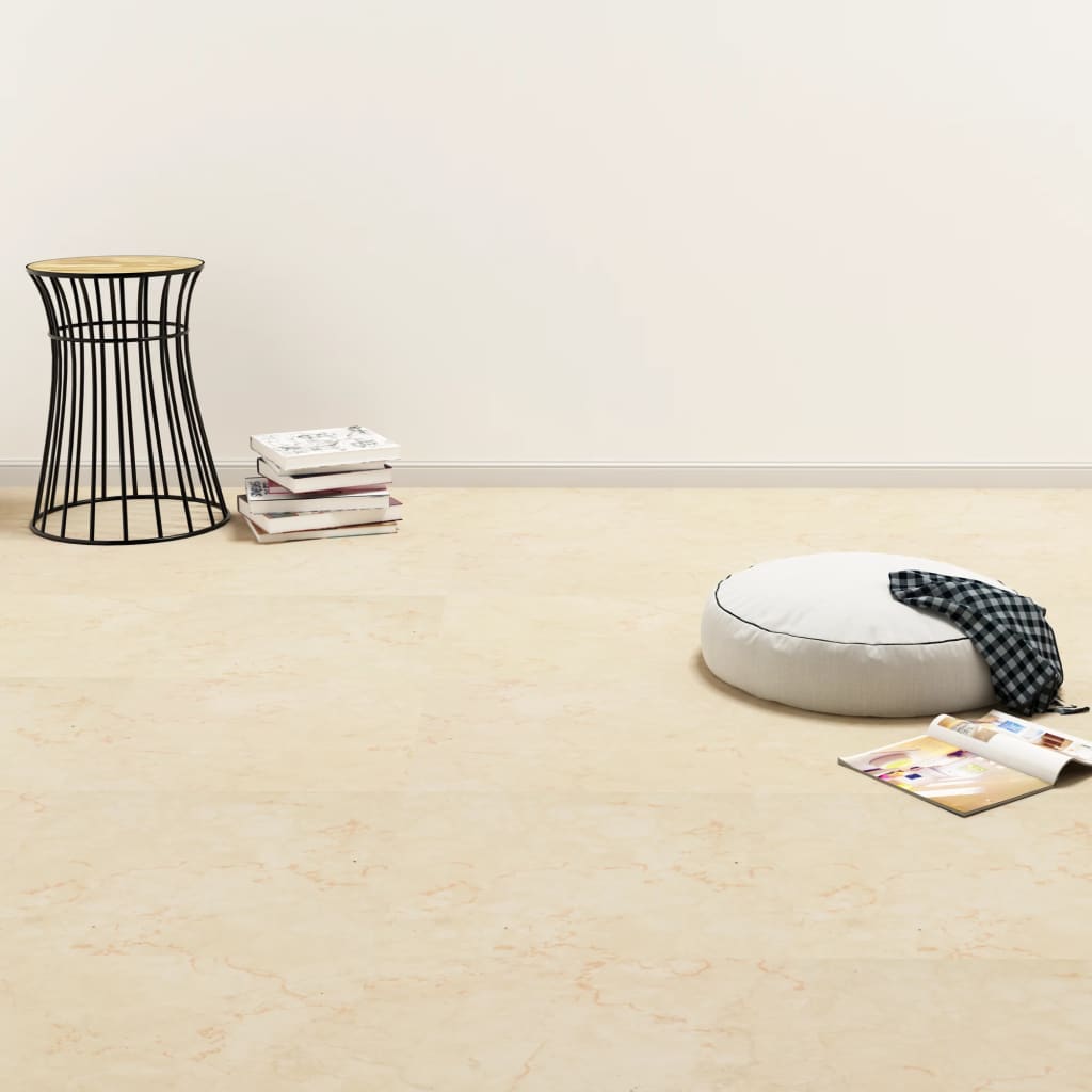 vidaXL Grindų plokštės, smėlio spalvos, 5,11 m², PVC, prilipdomos