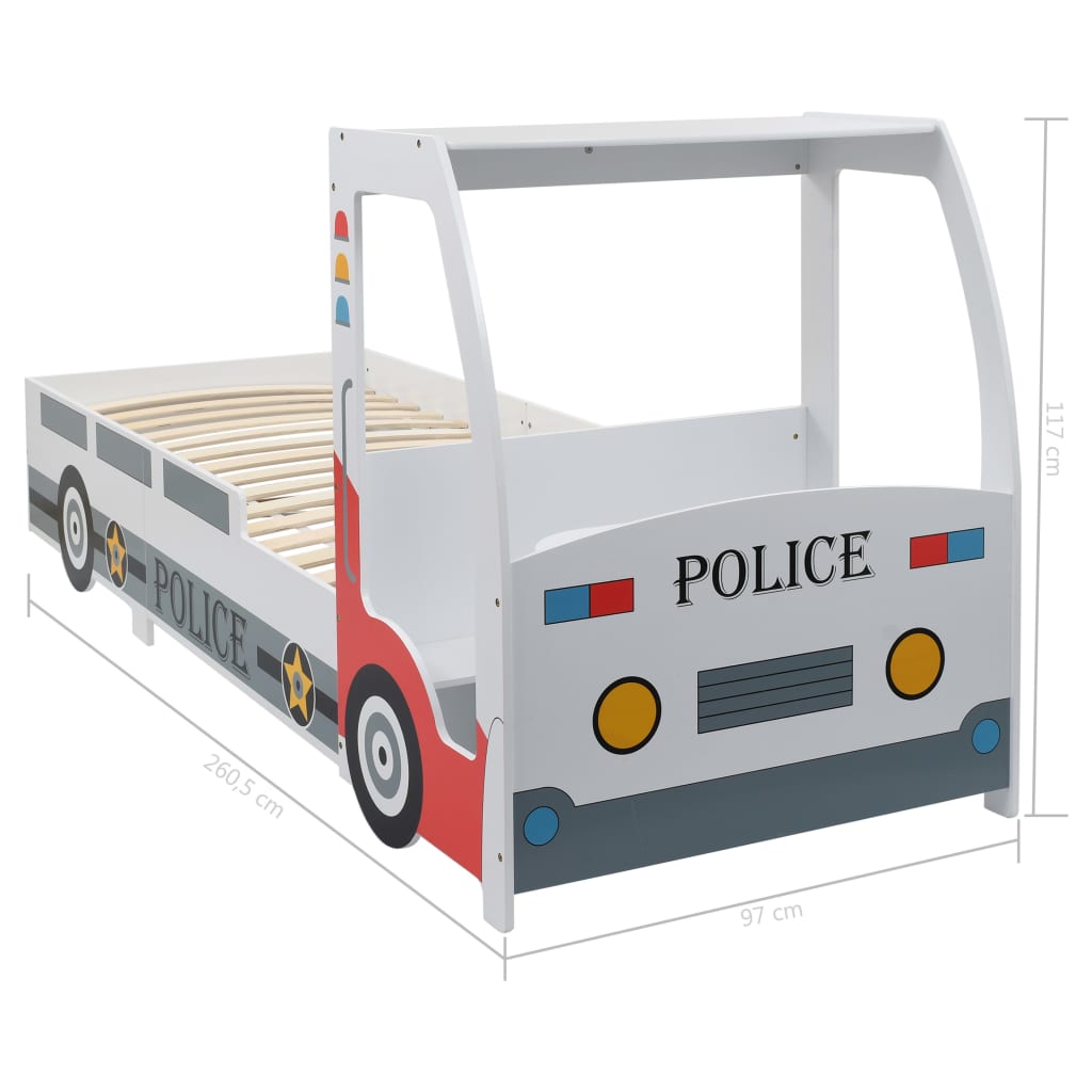 vidaXL Vaikiška lova policininko mašina su stalu, 90x200 cm