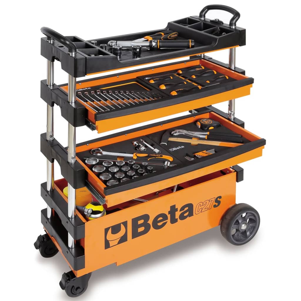 Beta Tools Sulankstomas įrankių vežimėlis C27S-O, oranžinis, plienas