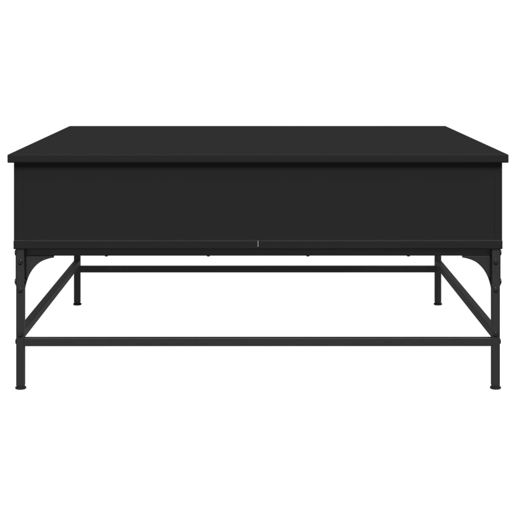 vidaXL Kavos staliukas, juodas, 95x95x45cm, apdirbta mediena/metalas