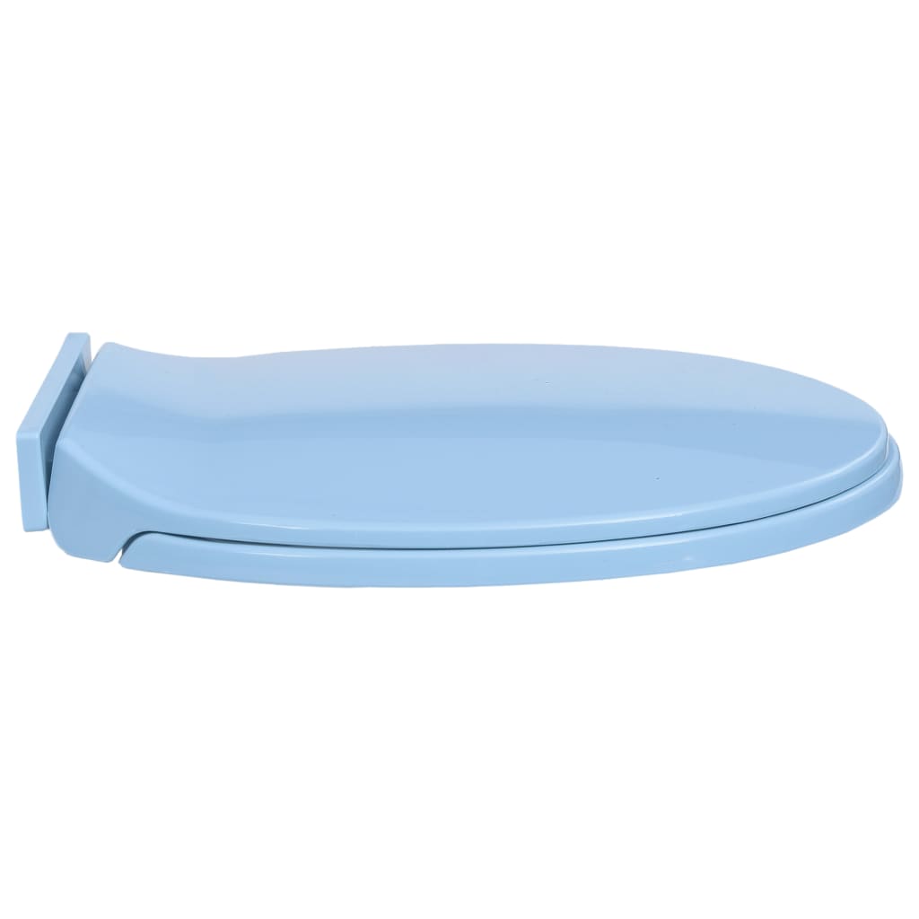 vidaXL Klozeto sėdynė su soft-close mechanizmu, mėlynos spalvos, ovali