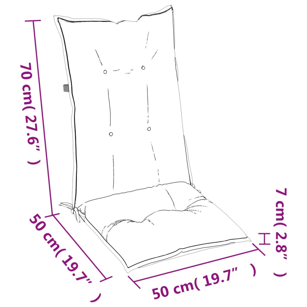 vidaXL Sodo kėdės pagalvėlės, 2vnt., pilkos, 120x50x7cm, audinys