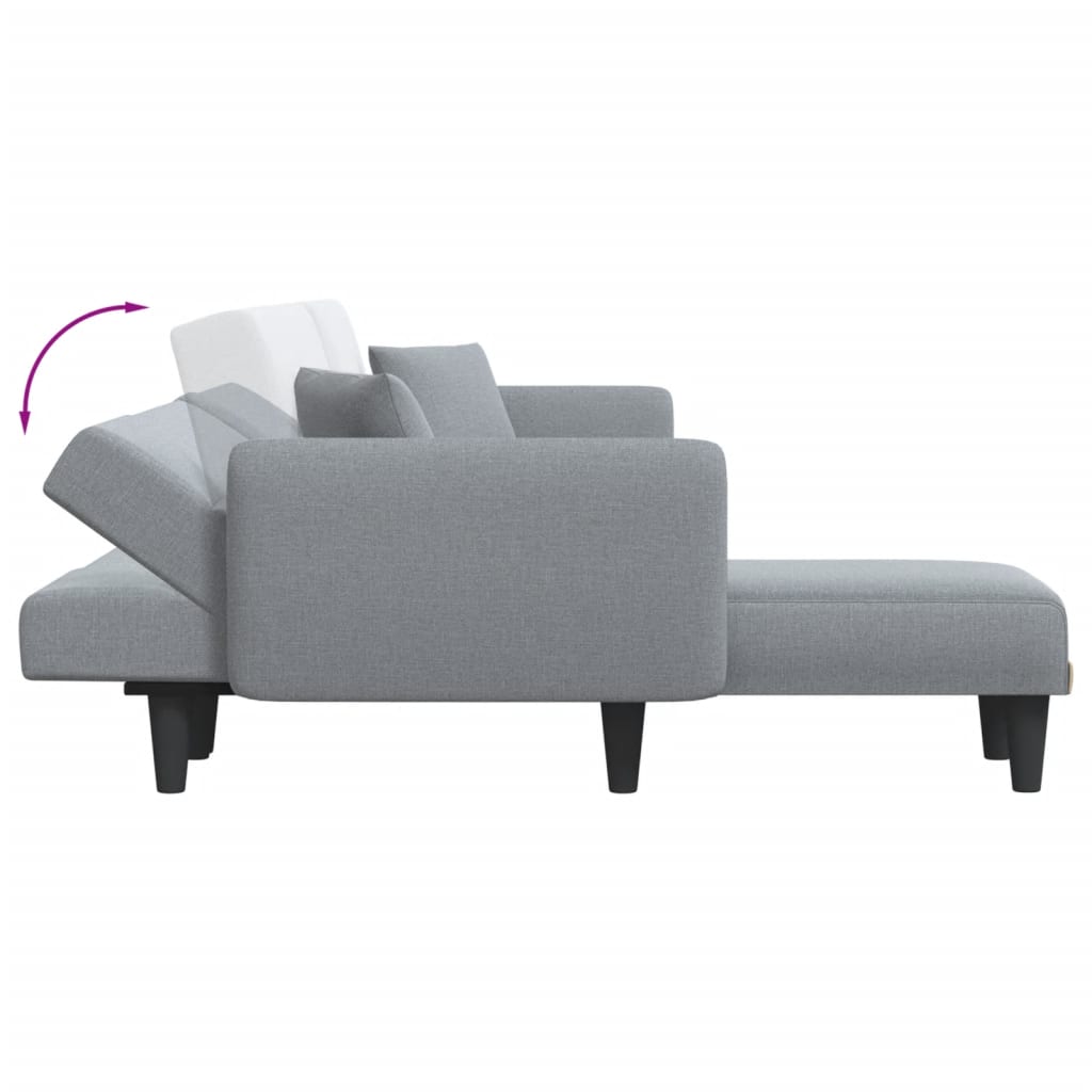 vidaXL L formos sofa-lova, šviesiai pilka, 275x140x70cm, audinys