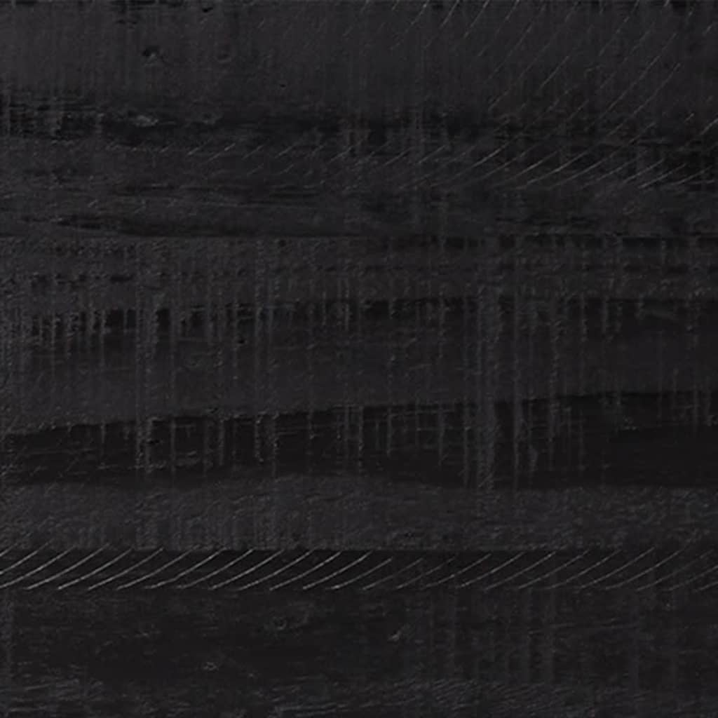 vidaXL Šoninė spintelė, juoda, 75x35x70cm, pušies medienos masyvas