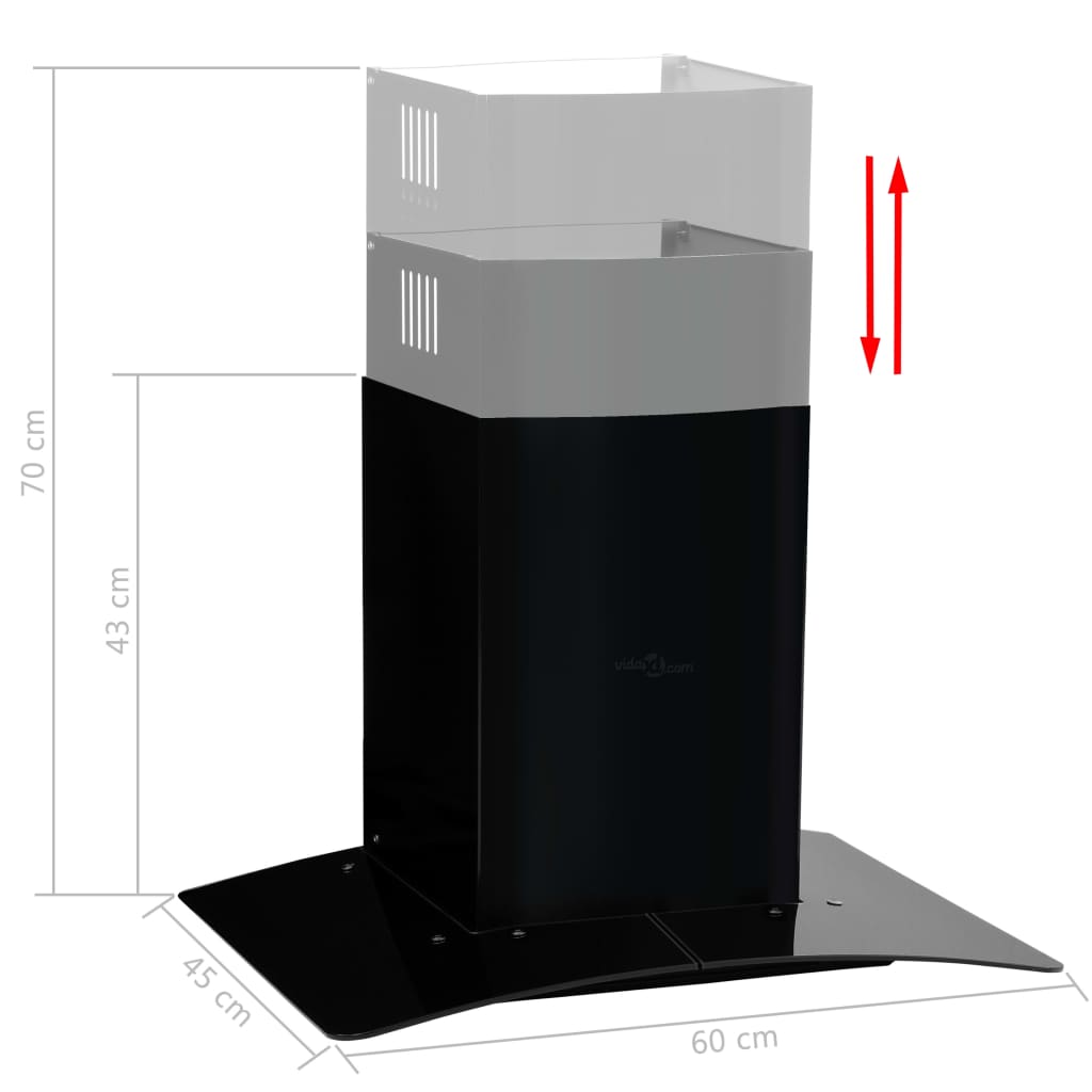 vidaXL Sieninis gartraukis, juodas, 60cm, nerūdijantis plienas