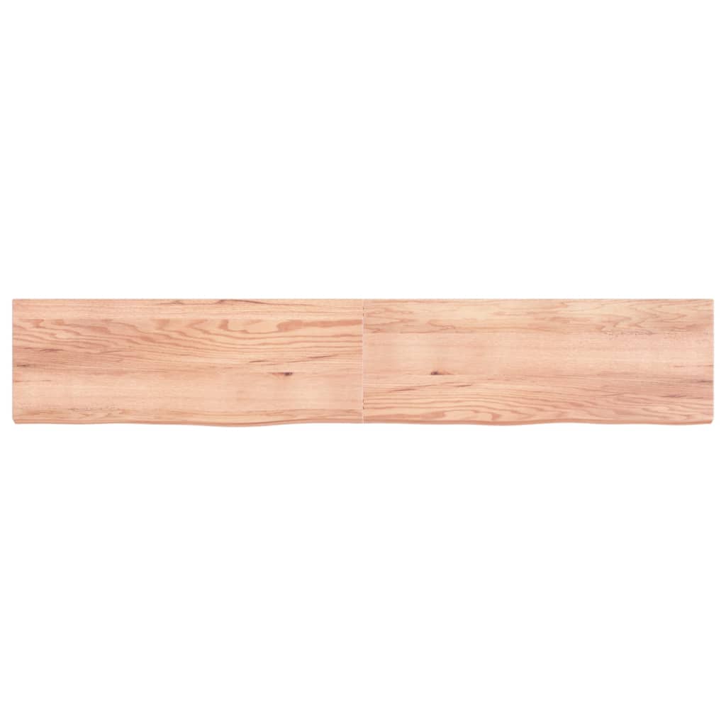 vidaXL Vonios stalviršis, šviesiai rudas, 220x40x(2–6)cm, mediena