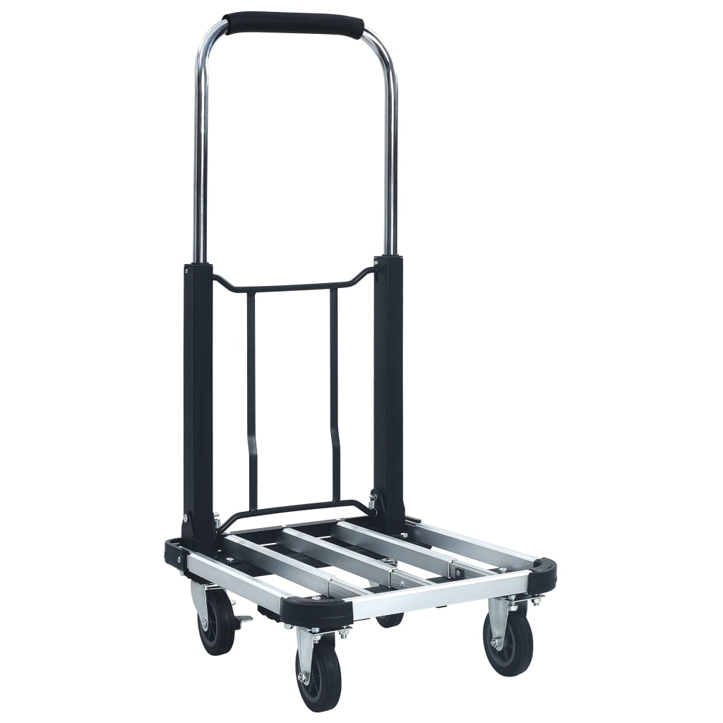 vidaXL Sulankstomas transportavimo vežimėlis, sidabrinis, aliuminis