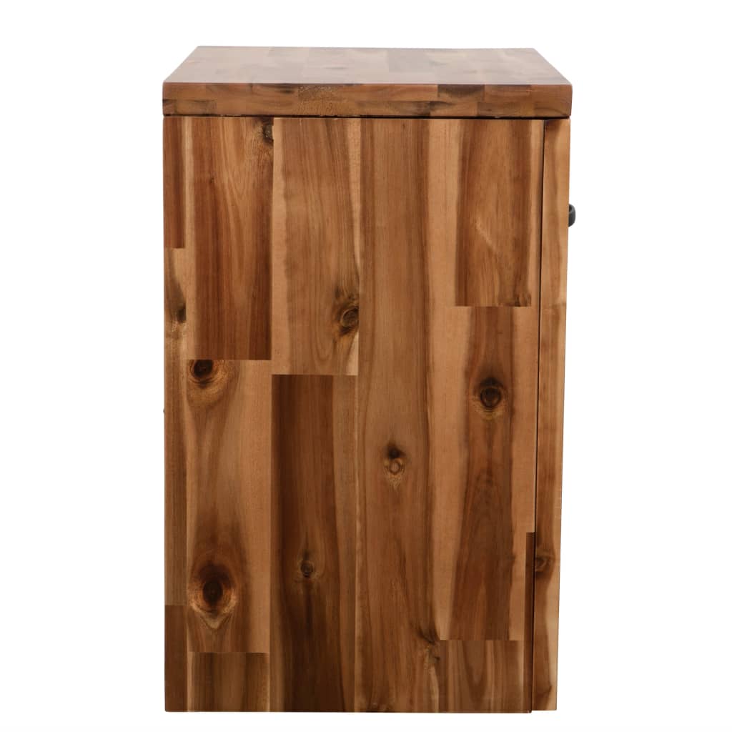 vidaXL Naktinis staliukas, masyvi akacijos mediena, 40x30x48cm